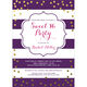 Purple Sweet 16 Gold Confetti Birthday Invitations Image 3 of 3